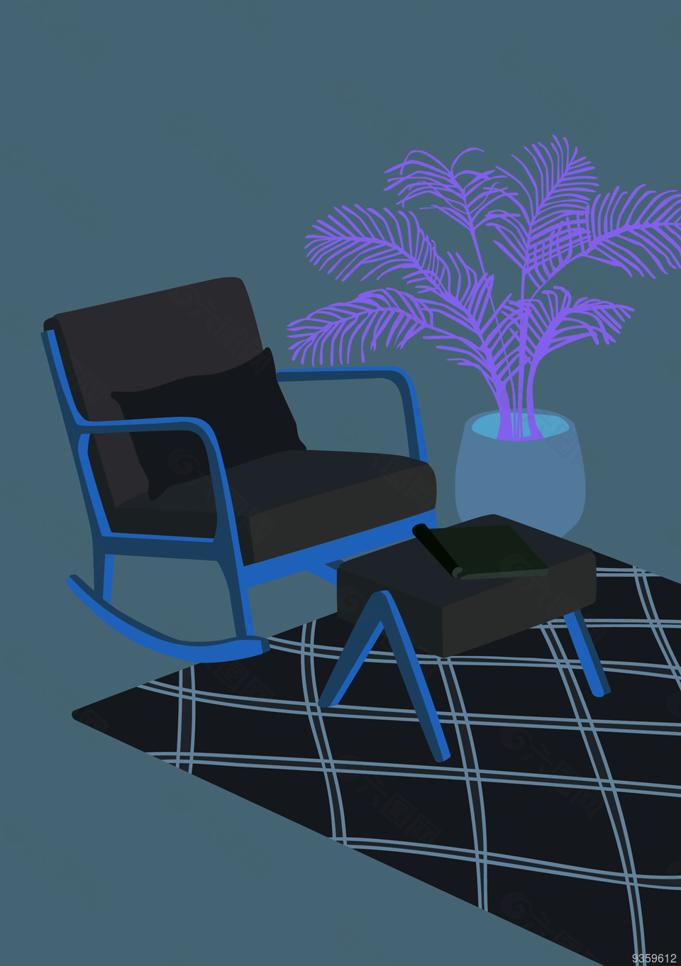 简单风格沙发椅插画