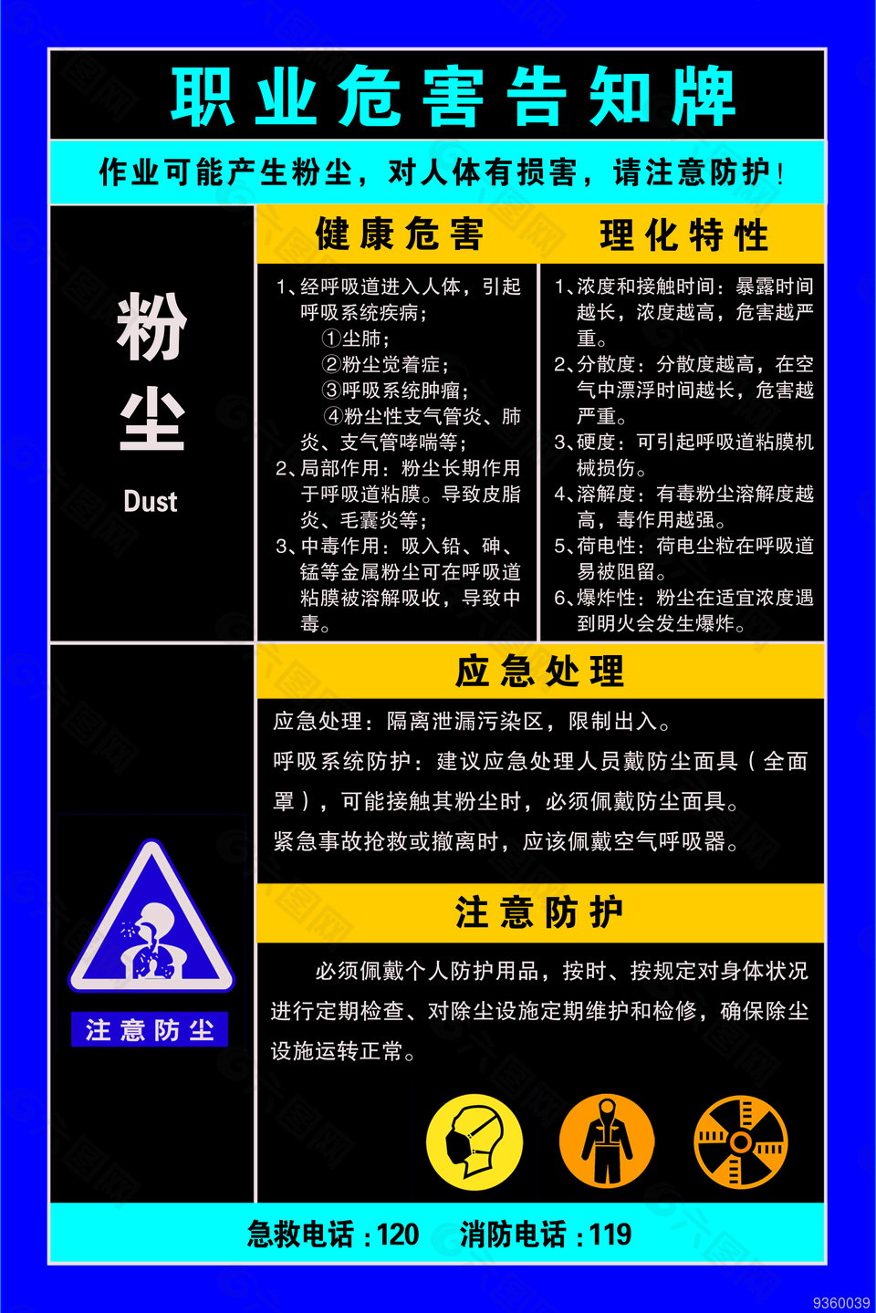 职业危害告知牌-粉尘