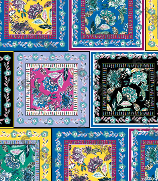 民族花纹 方巾拼接
