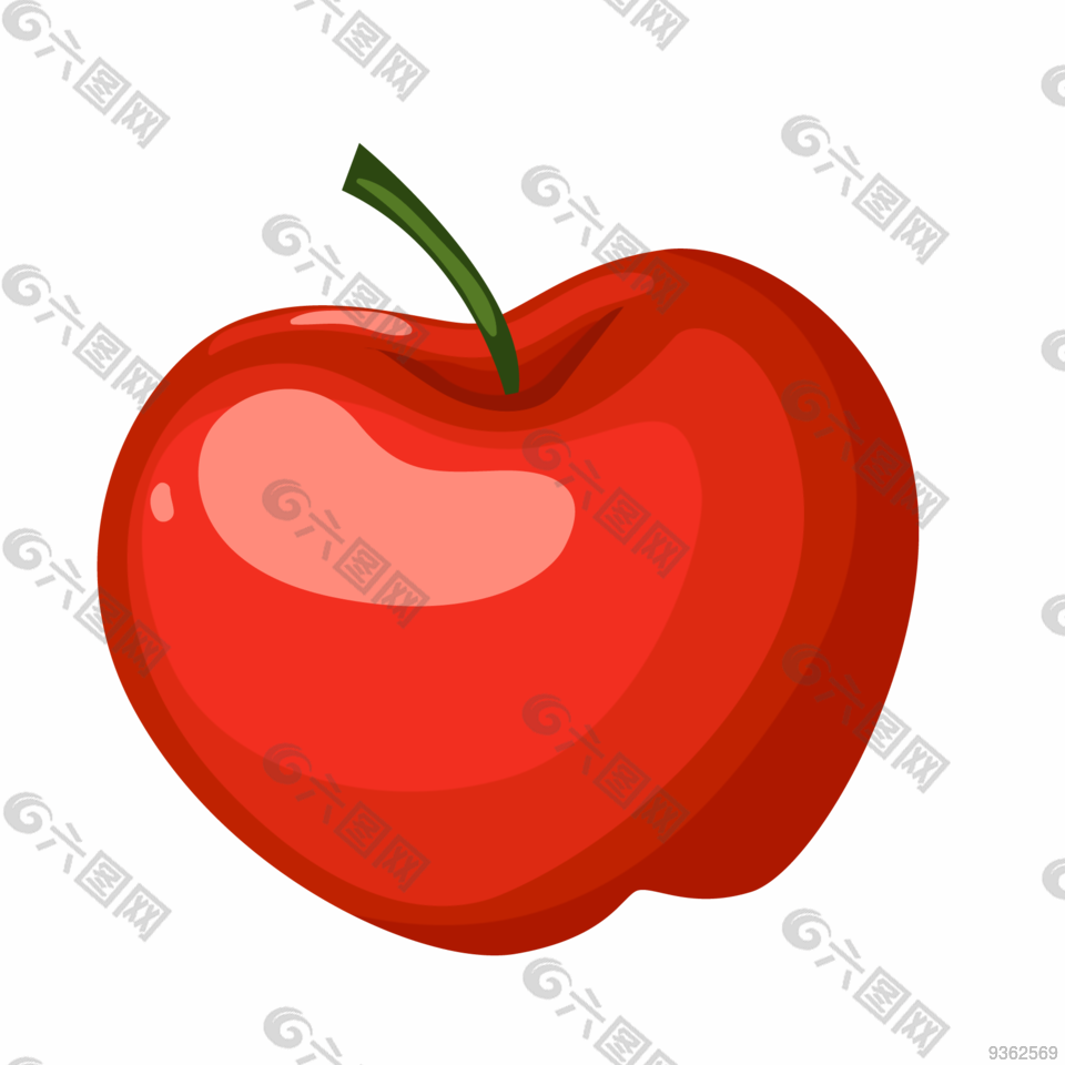 红色 苹果 水果 卡通