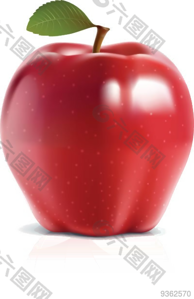 苹果 红色 水果 卡通