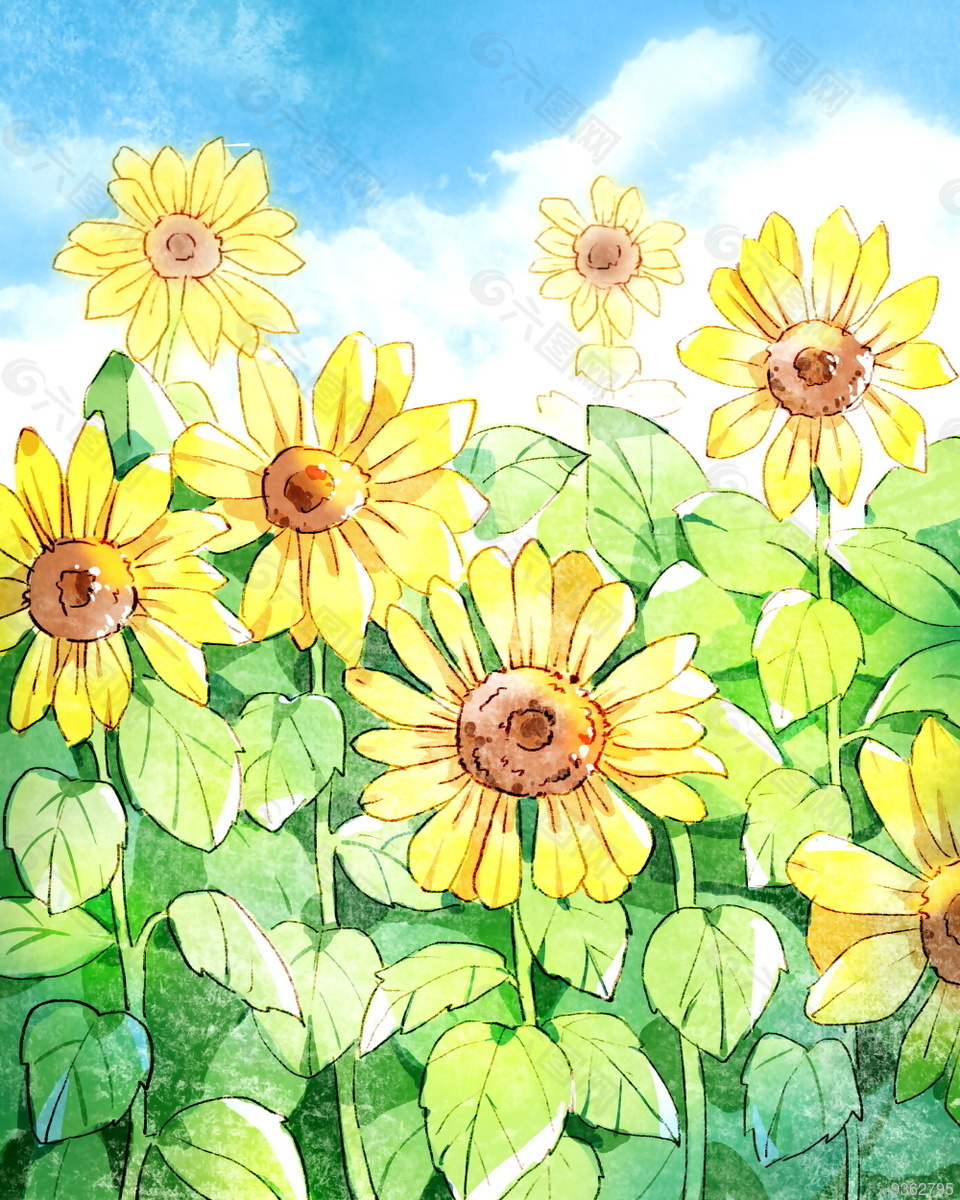 向日葵插画素材