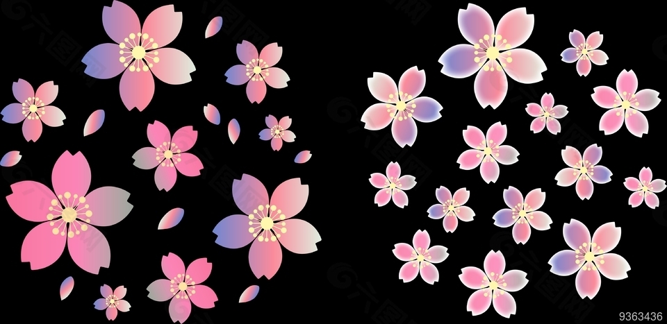 花瓣 樱花 彩色花朵 花瓣素材