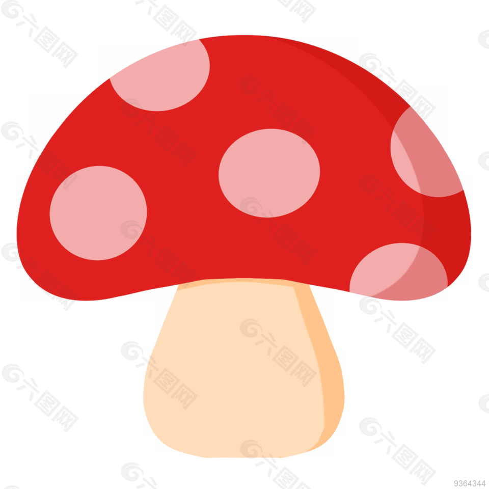 红黄色的蘑菇