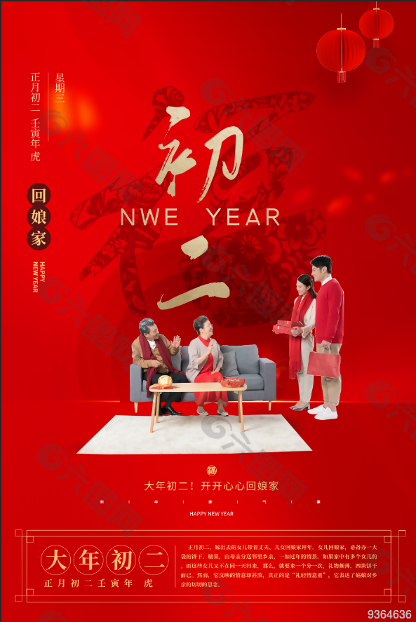 最新春节习俗海报