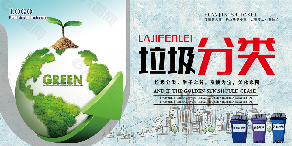 环保垃圾分类展板设计
