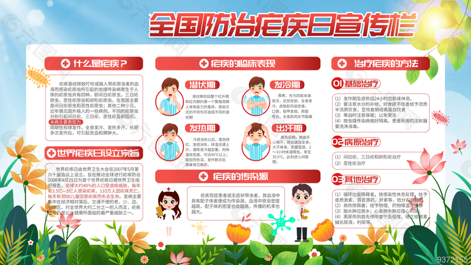 全国防治疟疾日宣传栏设计