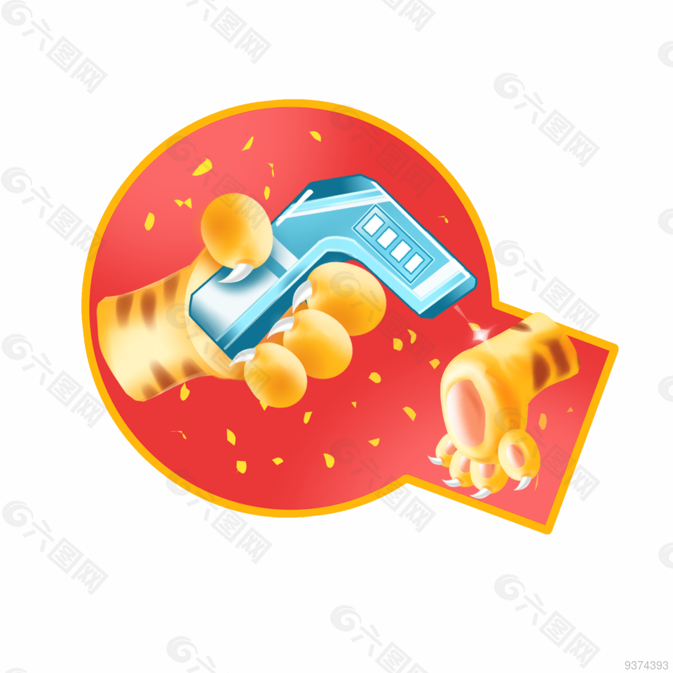 手绘可爱虎年限定防疫图案