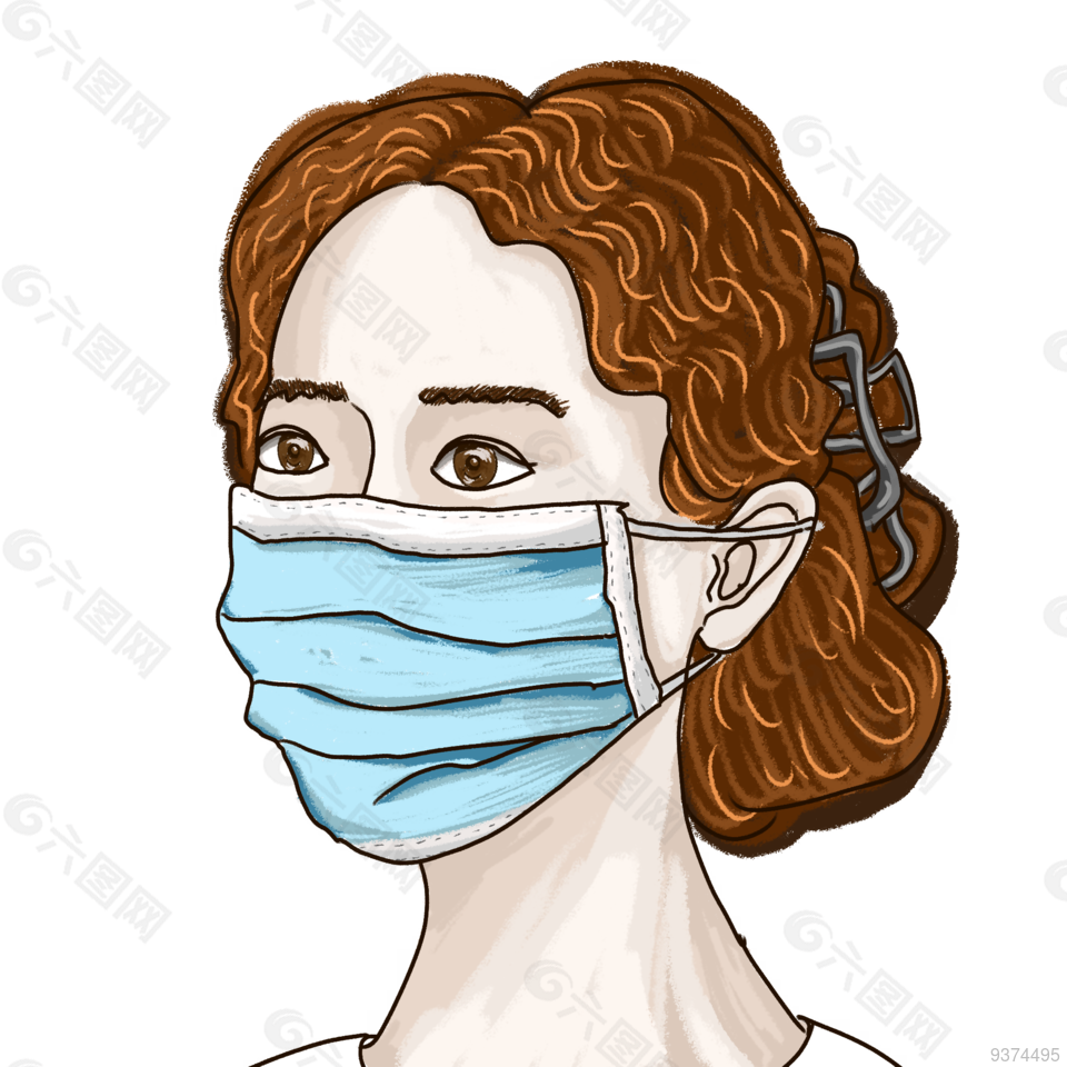 卡通人物带口罩图片