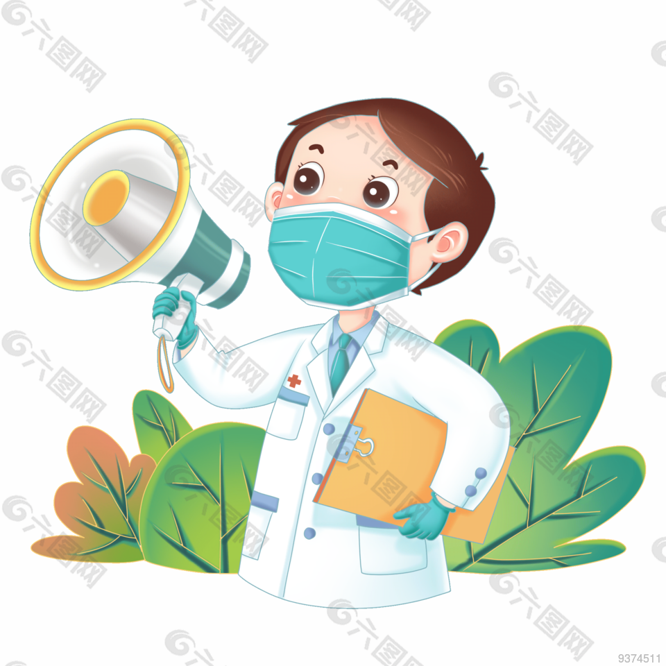 手绘卡通科学防疫图片