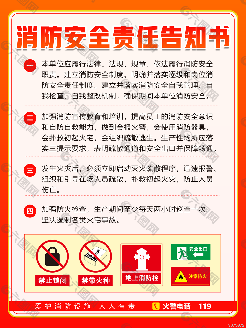 消防安全责任告知书展板设计