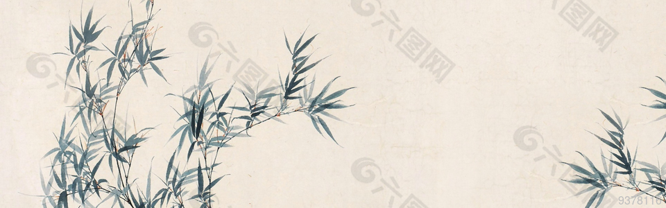 竹子水墨画背景素材