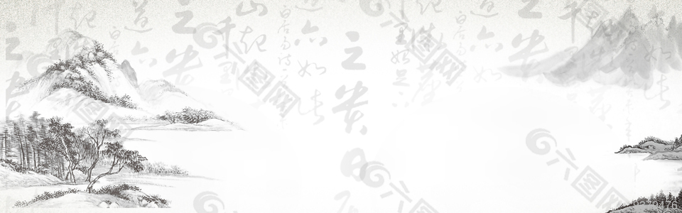 水墨诗词画背景图片