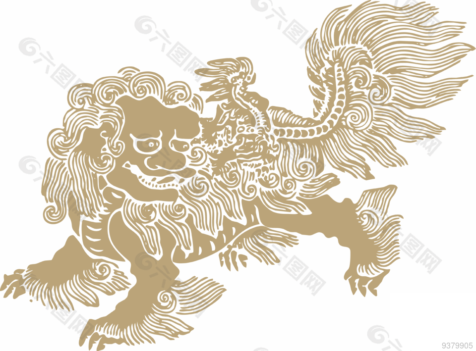 古代麒麟神兽矢量图