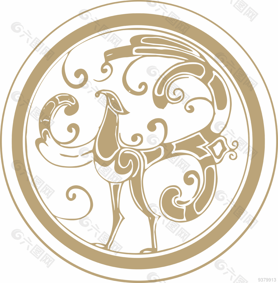 中国风飞禽走兽图案背景