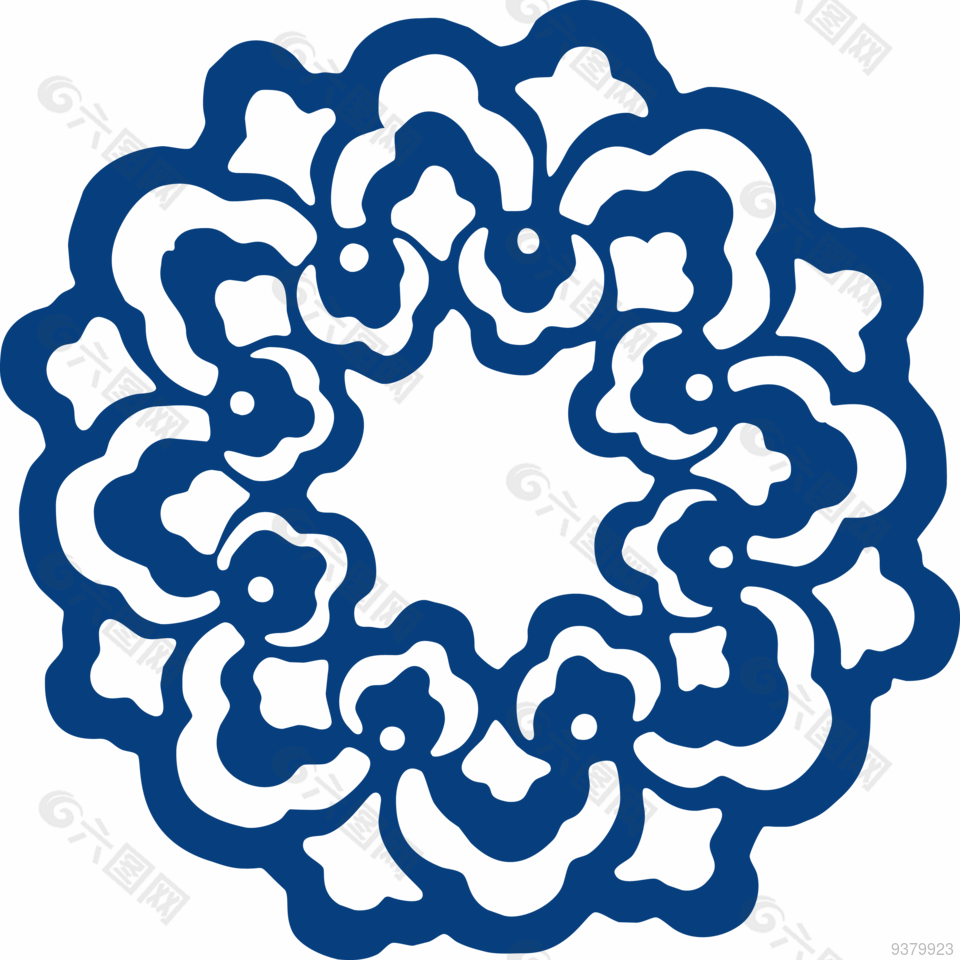 青花瓷盆子花纹设计