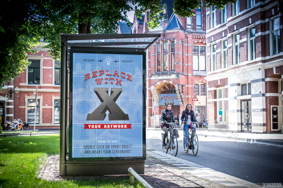 公交站牌样机效果图