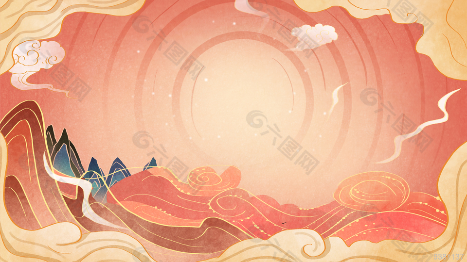 国潮中国风banner背景设计