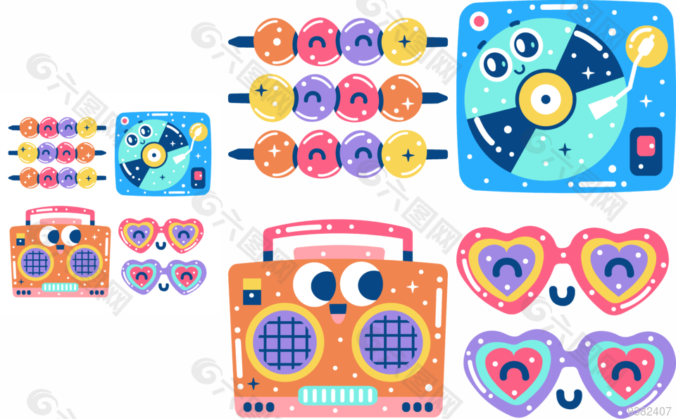 手绘插画贴纸设计