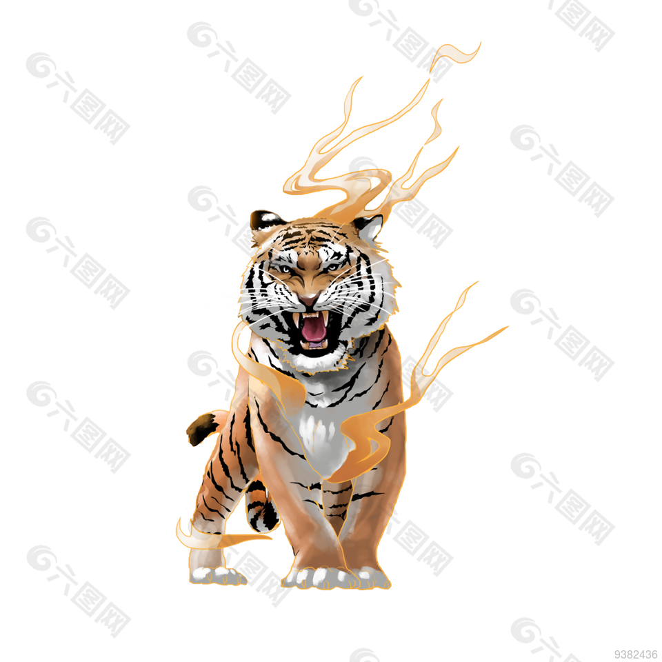 手绘可爱老虎装饰图案设计
