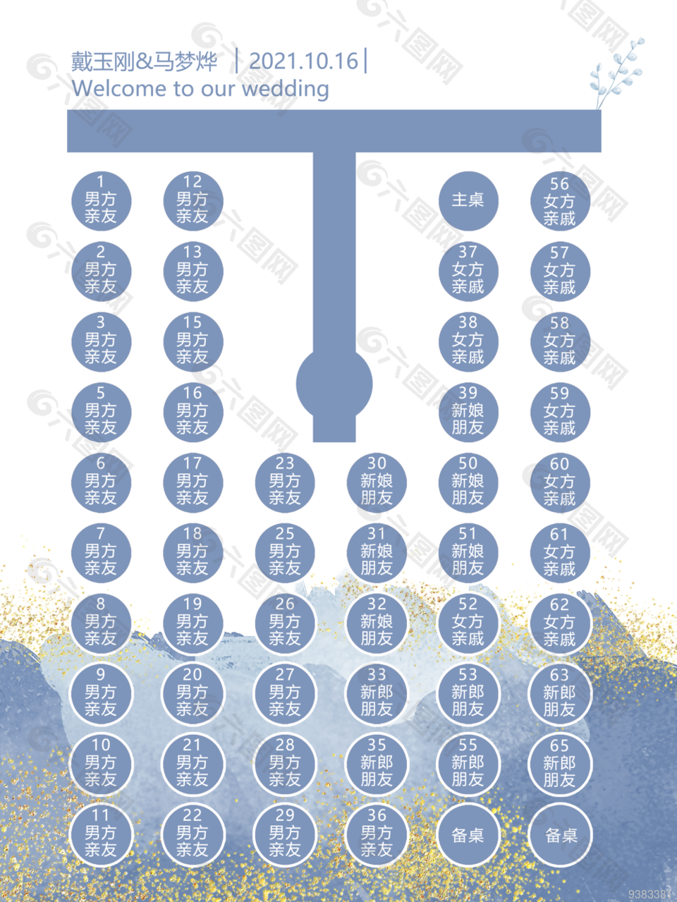 结婚典礼席位图指示牌图片