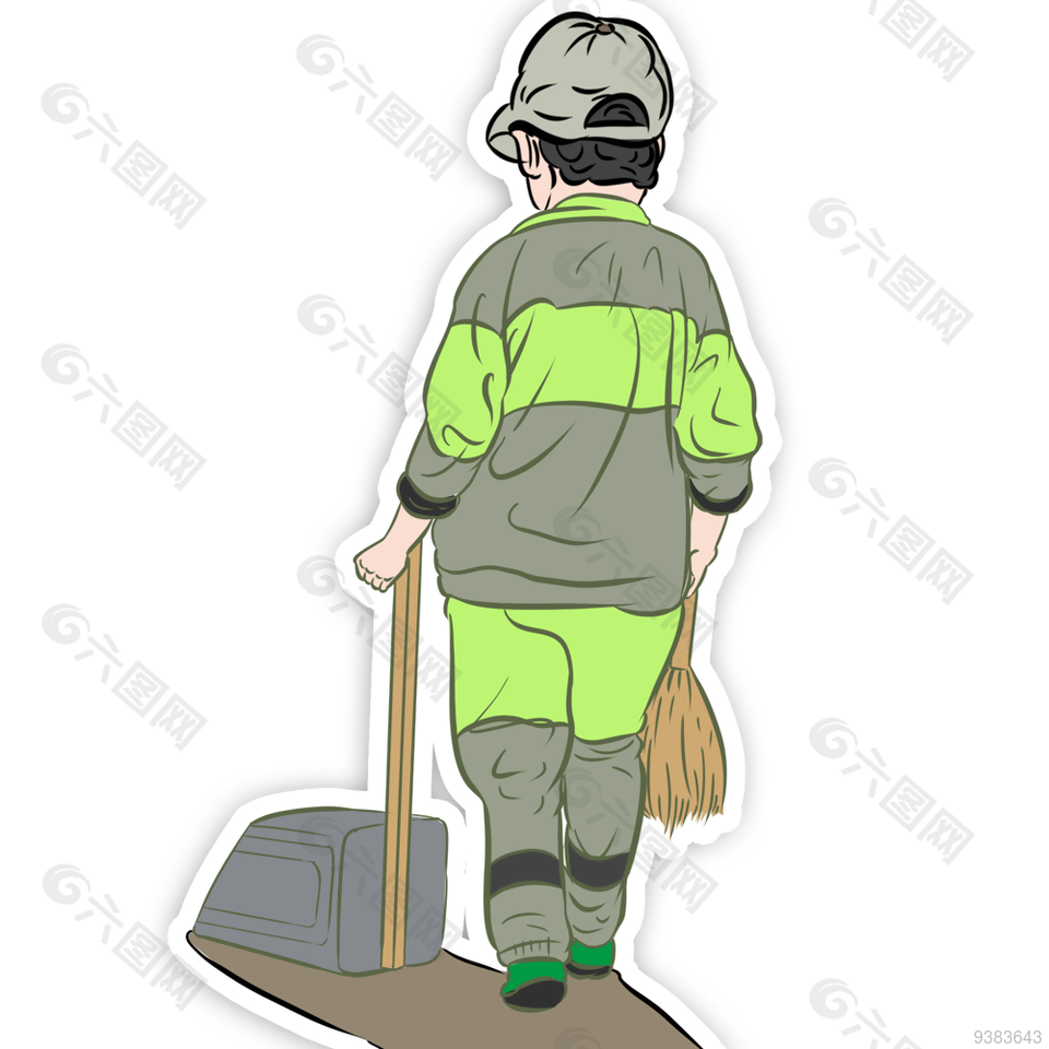 清洁工大妈劳动节设计元素