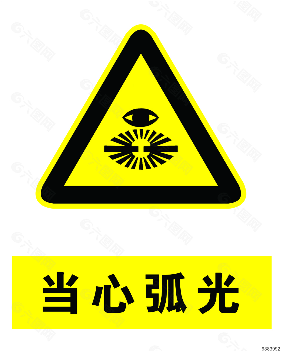 当心弧光安全标志