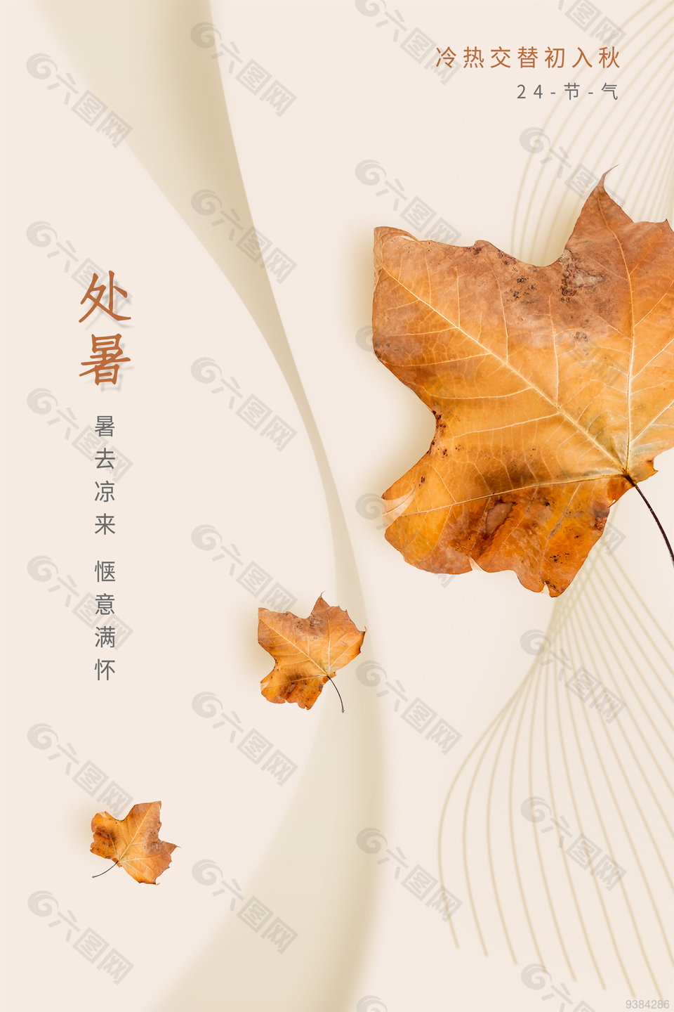 秋季传统节气处暑宣传海报