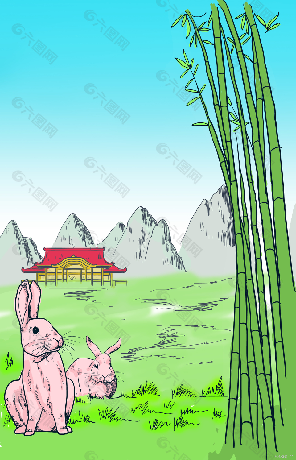 兔子卡通插画图片