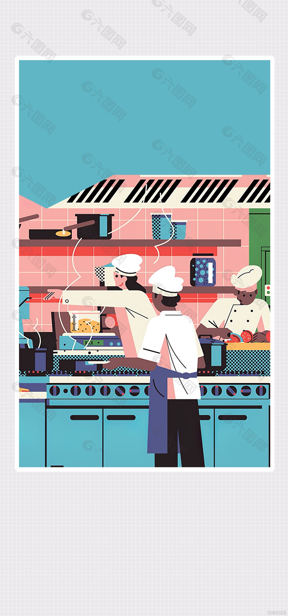 餐饮美食宣传单插画背景