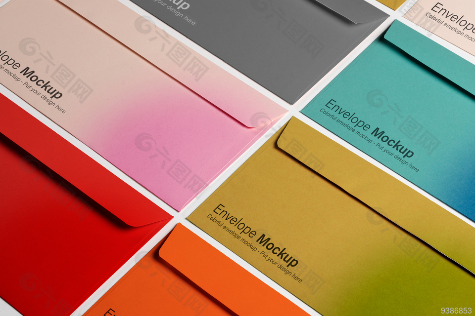 渐变信封书信样机展示效果
