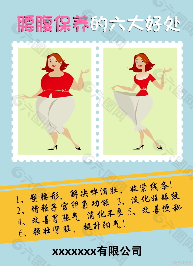 腰腹保养的六大好处宣传单图片