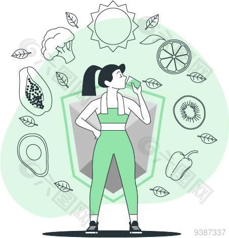 健康运动商业插画设计