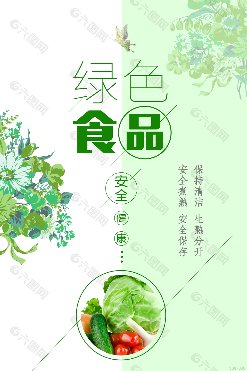简约绿色食品海报模板