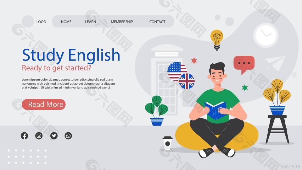 英语在线教育网站UI界面设计