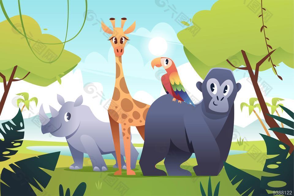 世界动物日主题插画素材设计