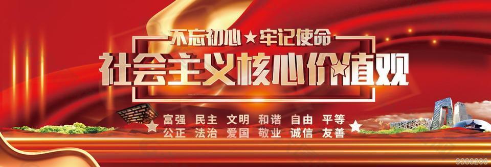 社会主义核心价值观红色展板模板