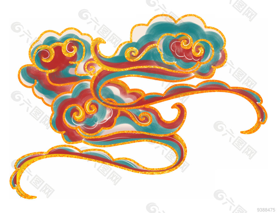 烫金祥云图案样式设计