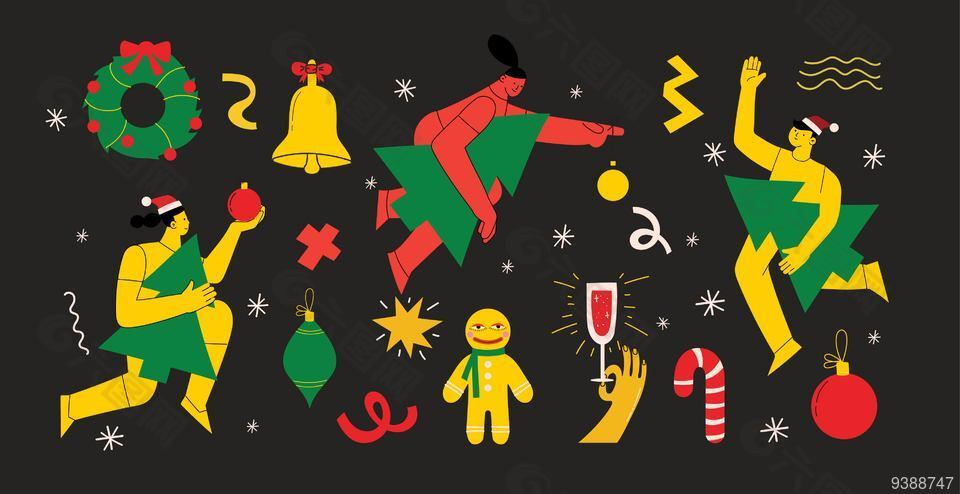 圣诞节趣味节日元素设计