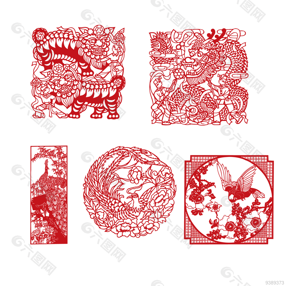 中国风传统剪纸素材图片