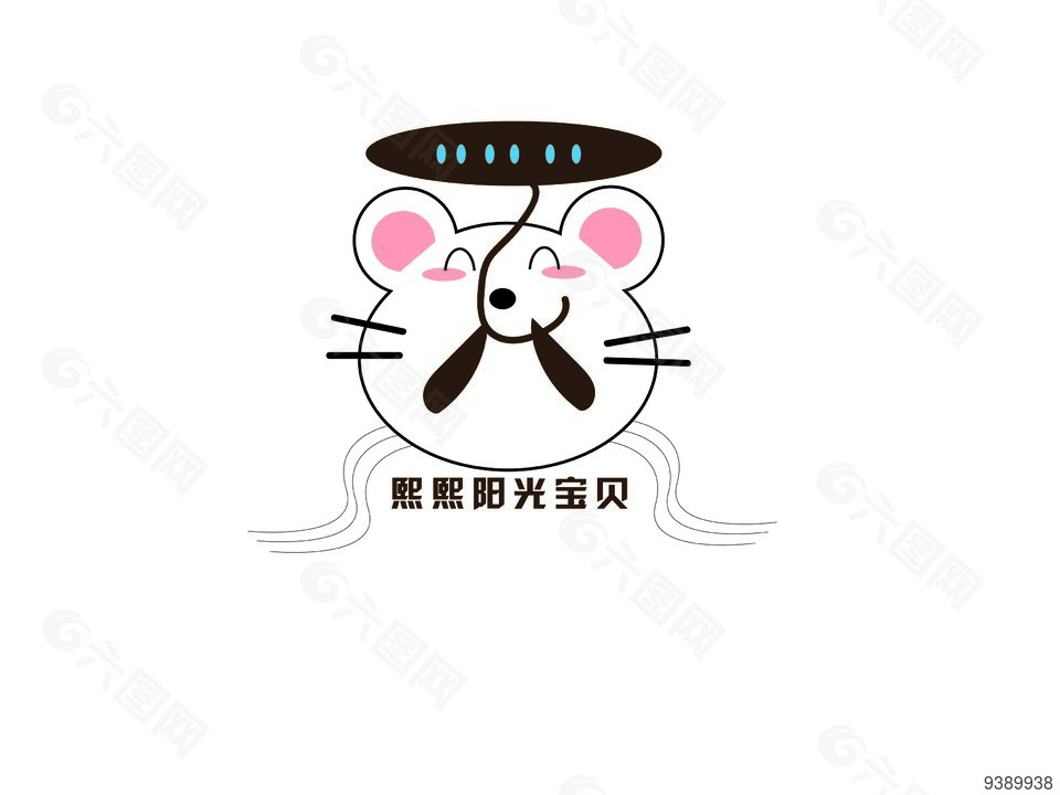 老鼠熙熙阳光logo图标设计