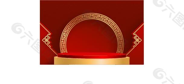 新年展台设计banner背景下载