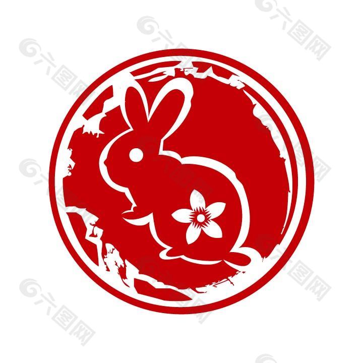 中式传统兔年印章元素设计