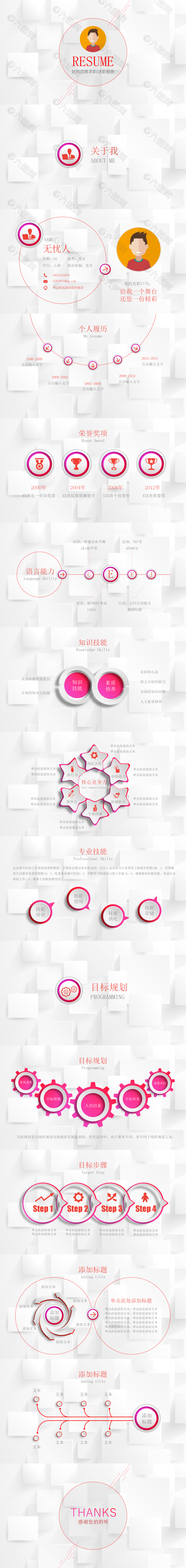 岗位竞聘个性简历PPT模板下载