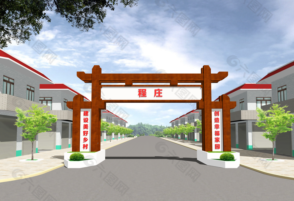 农村村口牌坊图片下载