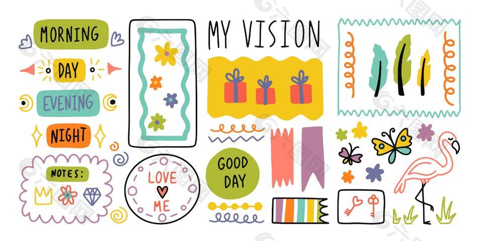 小清新手账贴画贴纸素材