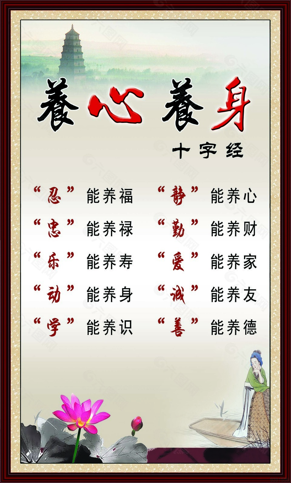 养心养身展板模板