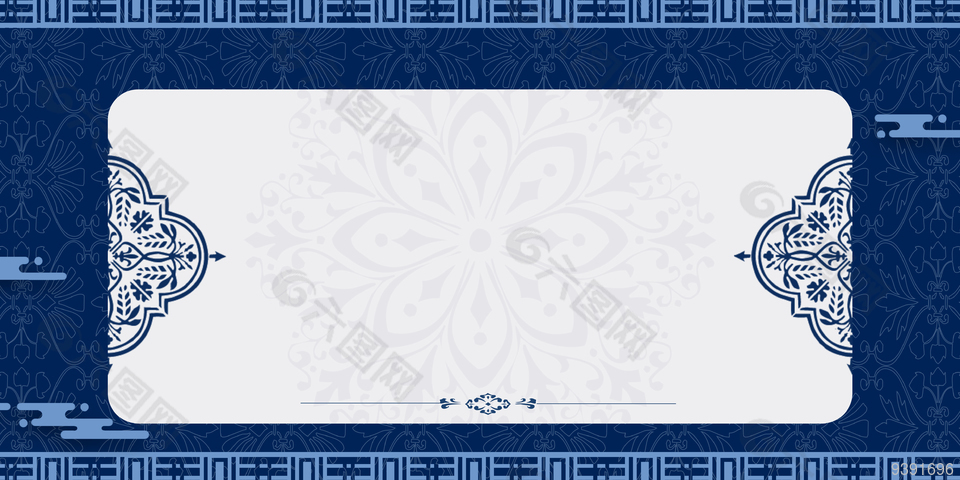 蓝白传统花纹青花瓷背景