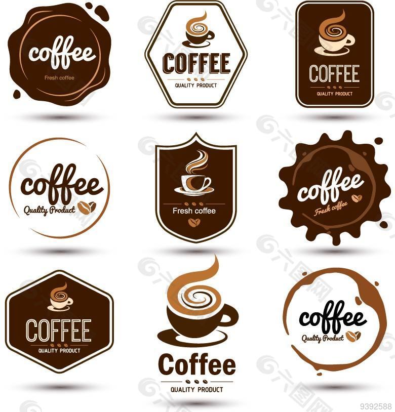 复古咖啡商标标识下载