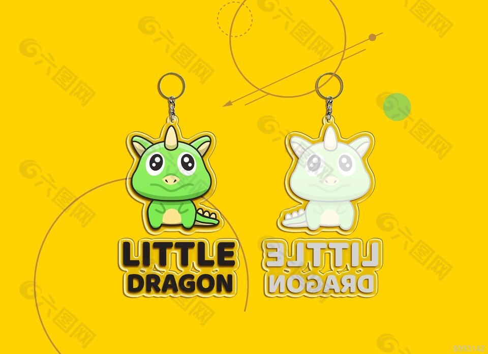 可爱钥匙扣样机展示素材